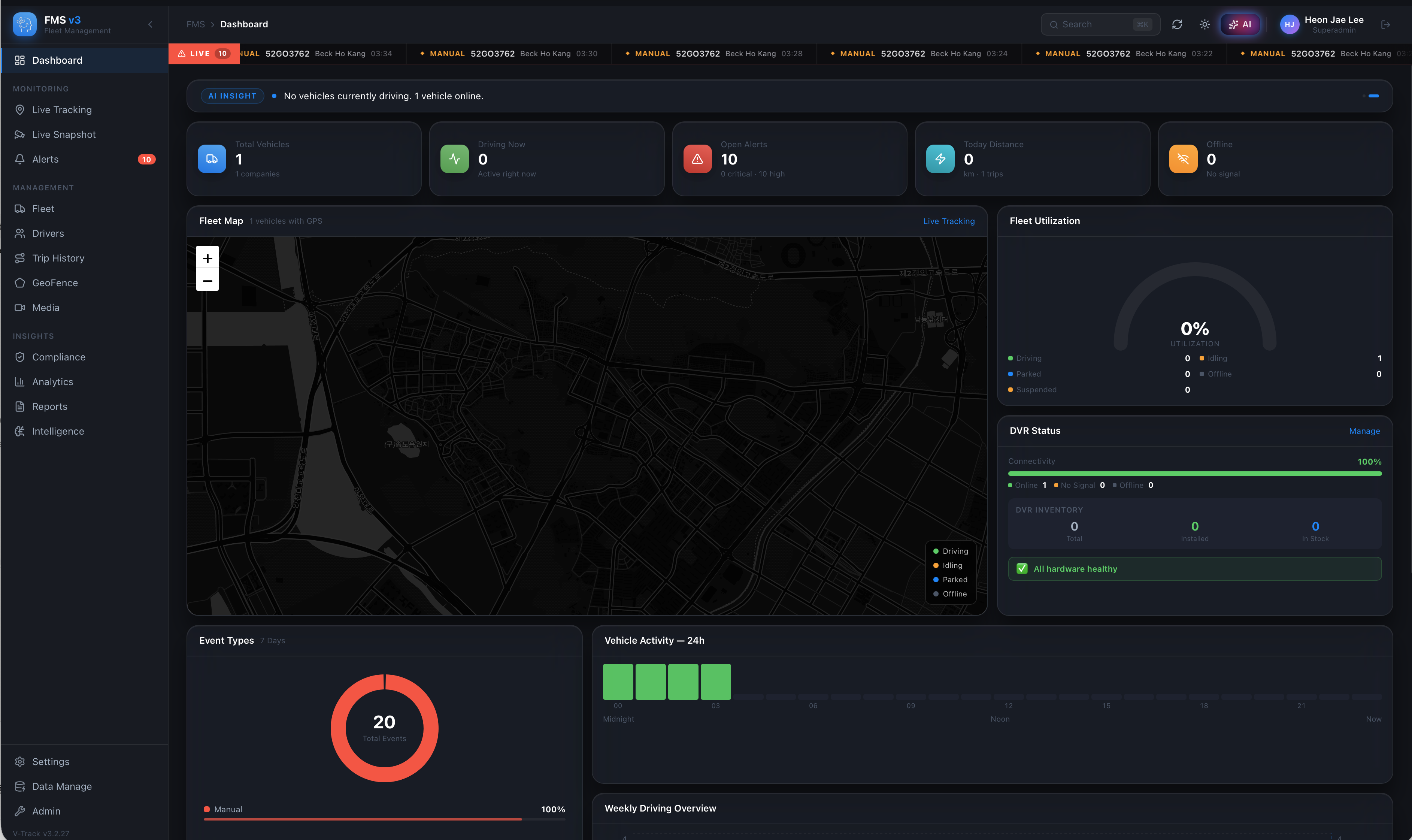 V-Track Event Dashboard